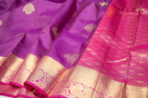 Dull Purple Kanjivaram saree with pink border - MIRASILKS Dull Purple Kanjivaram saree with pink border